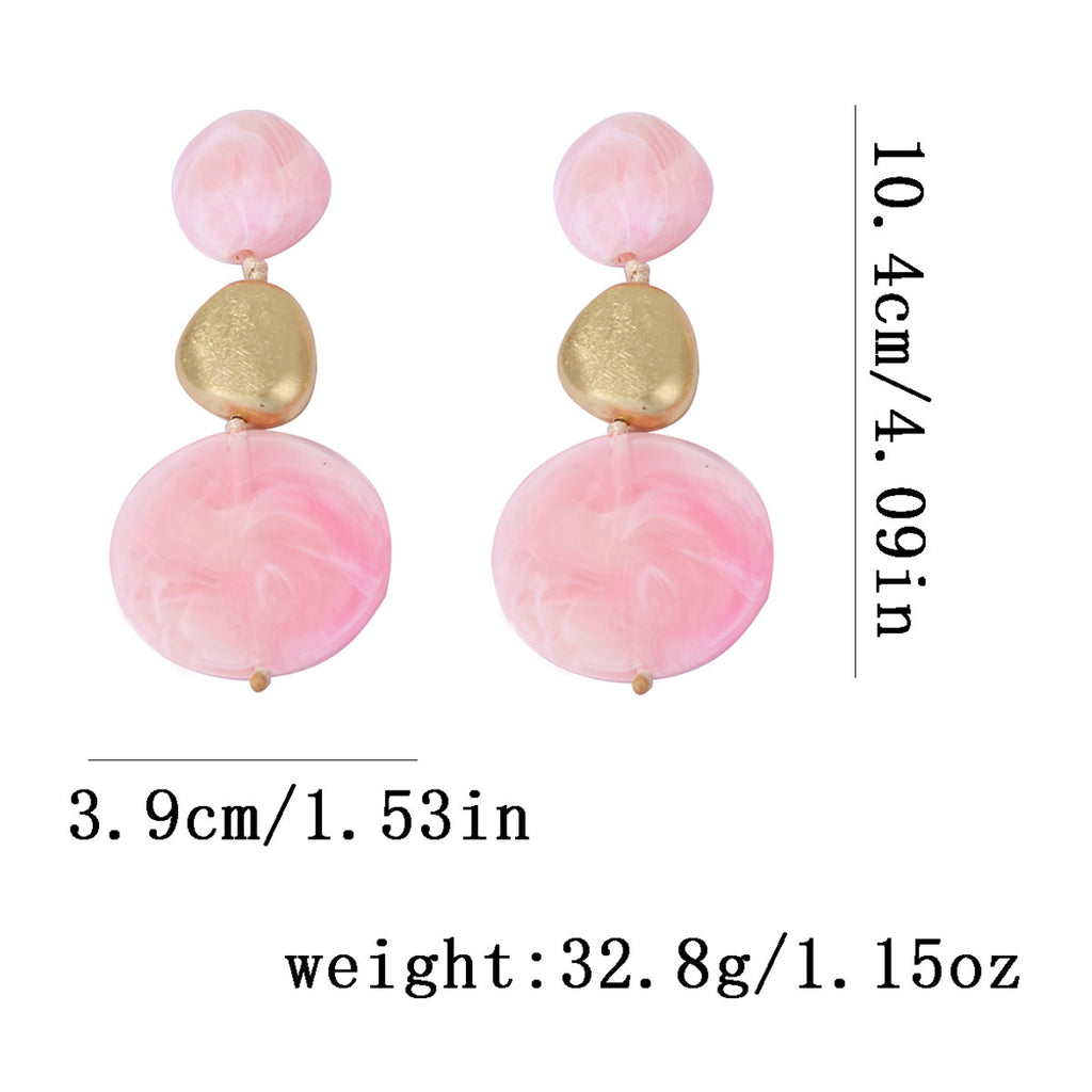 Pink Irregular Disc Beaded Necklace