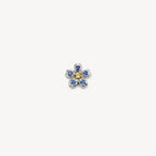 Blue Flower Locket Necklace Charm