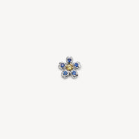Blue Flower Locket Necklace Charm