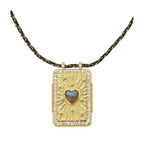 Rainbow Tarot Card Pendant Cord Necklace | JFN401