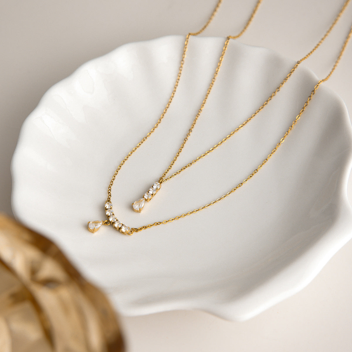 Simple WaterDrop CZ Necklace