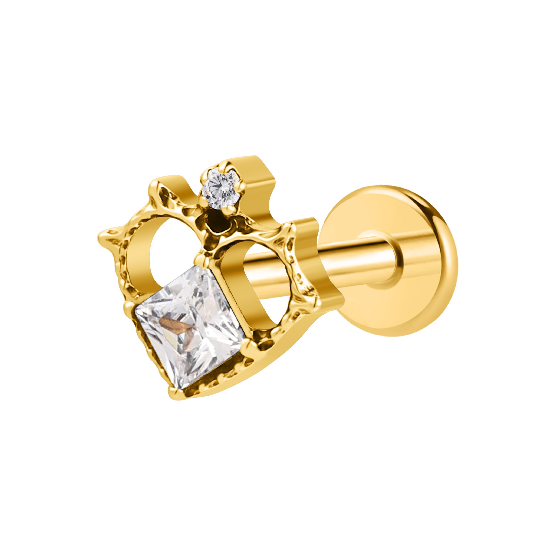 Swan Threaded Screw Flat Back Earrings