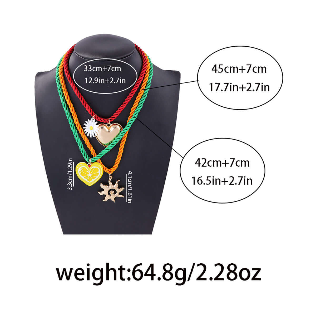 Multi Strand Sun Love Holiday Necklace