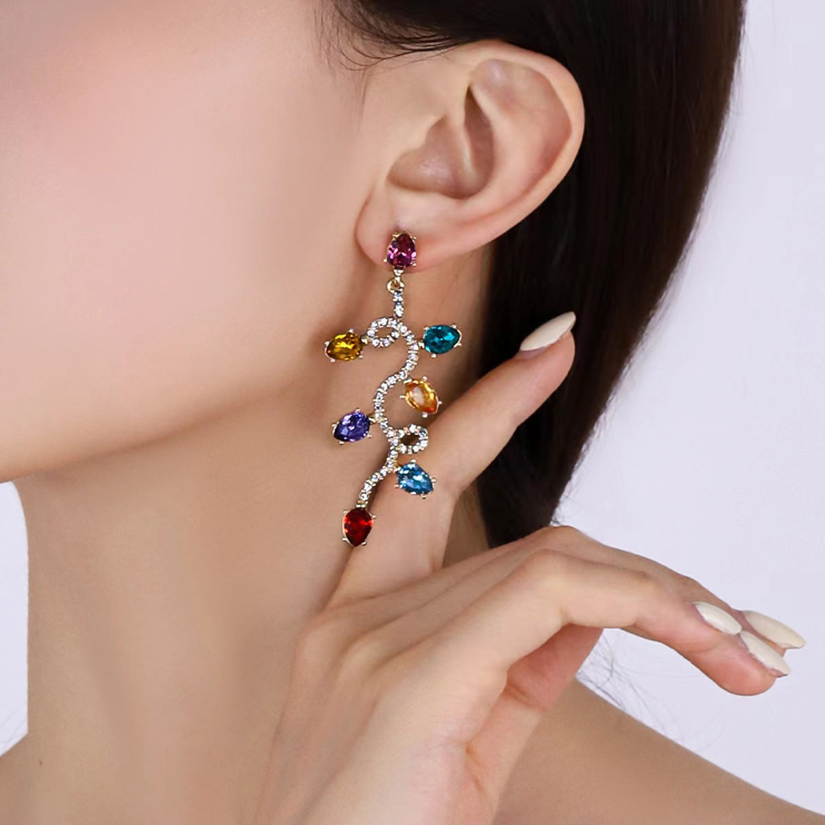 Festive Xmas Light Bulb Colorful Drop Earrings