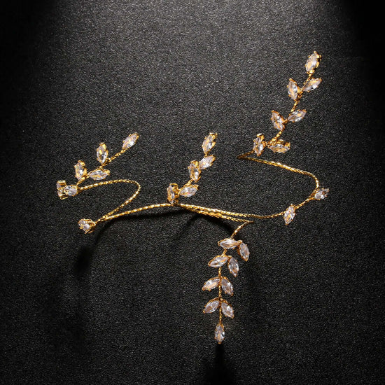 Marquise Leaf Hand Cuff Ring Bracelet