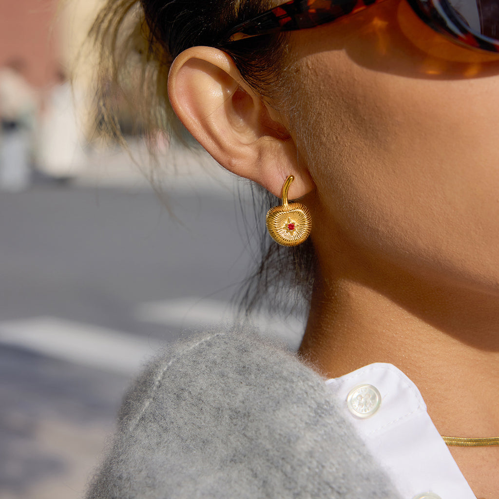 Vintage Brushed Cherry Earrings