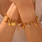 Y2K Lipstick Bag Key Charm Bracelet