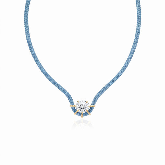Color Pop Braided Rope CZ Cord Necklace
