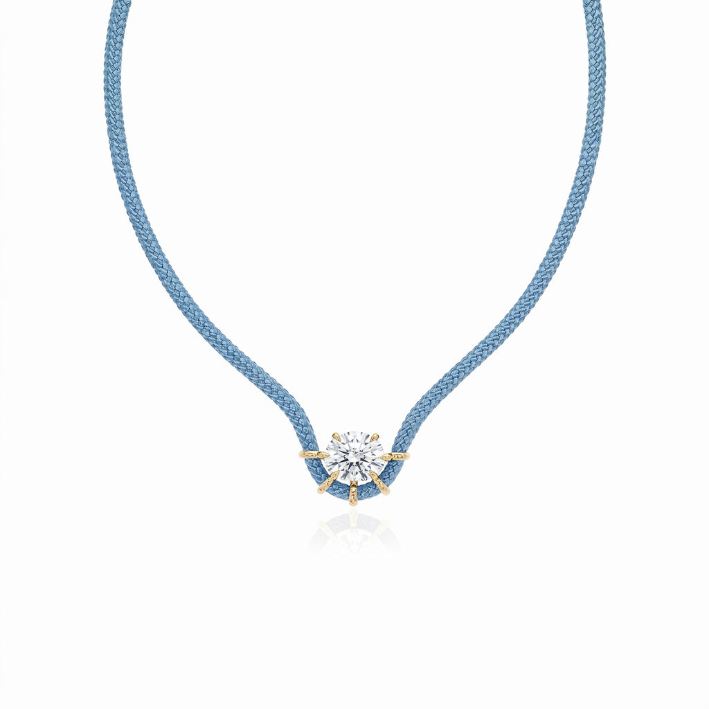 Color Pop Braided Rope CZ Cord Necklace