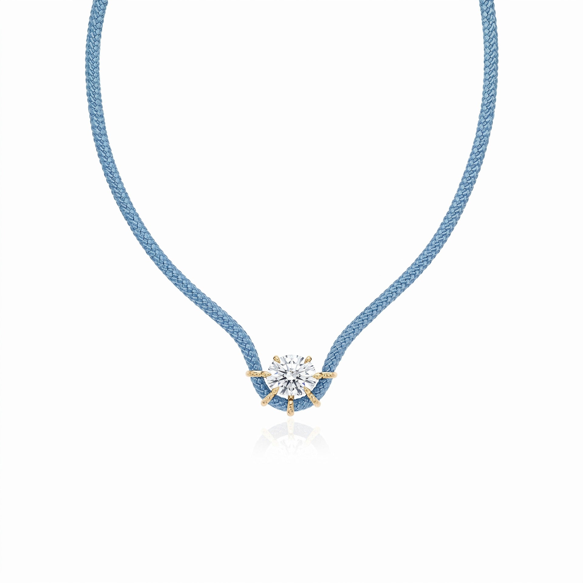 Color Pop Braided Rope CZ Cord Necklace
