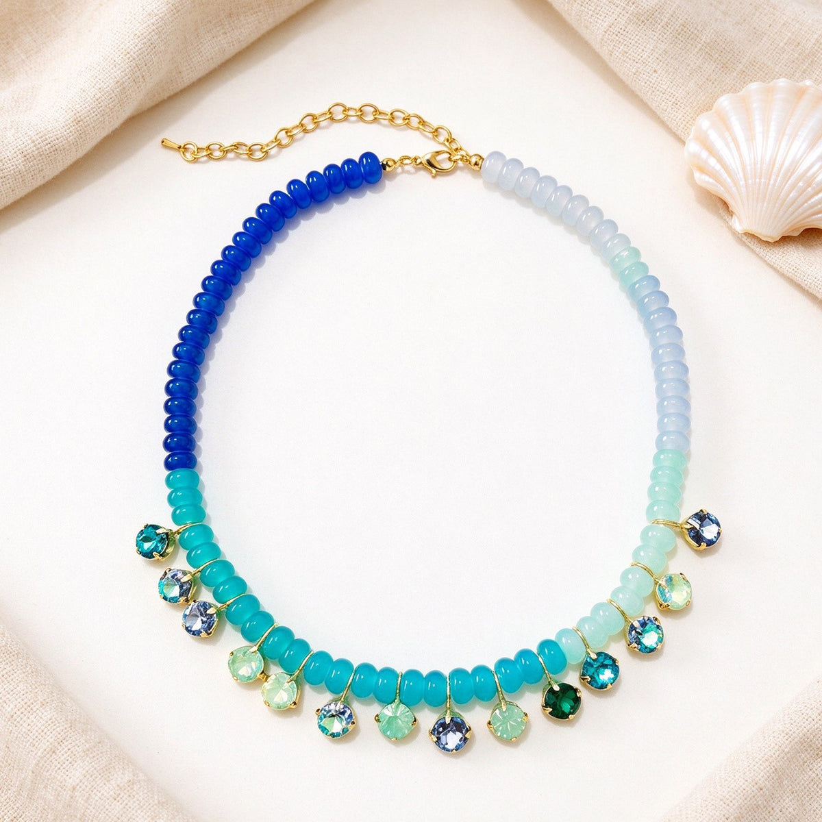 Dopamine Rainbow Gradient Bead Necklace