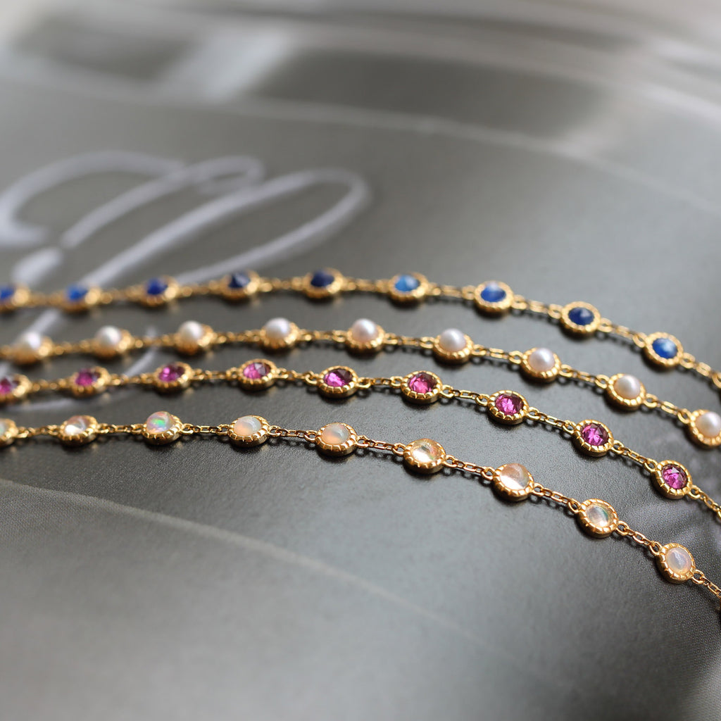 Opal Ruby & Sapphire Chain Bracelet