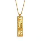 Rectangular Zodiac Pendant Necklace Gold | JN3474