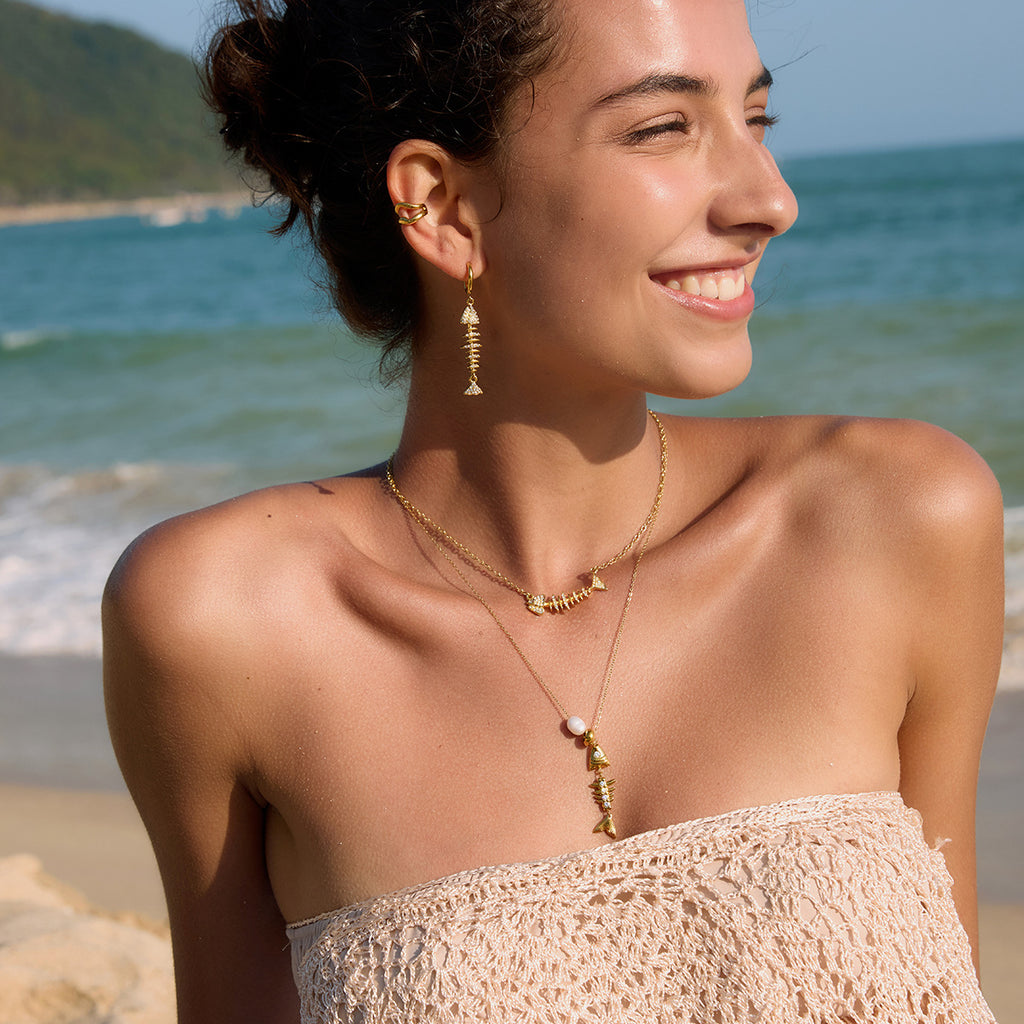 EDGY Fishbone Hoop Earrings