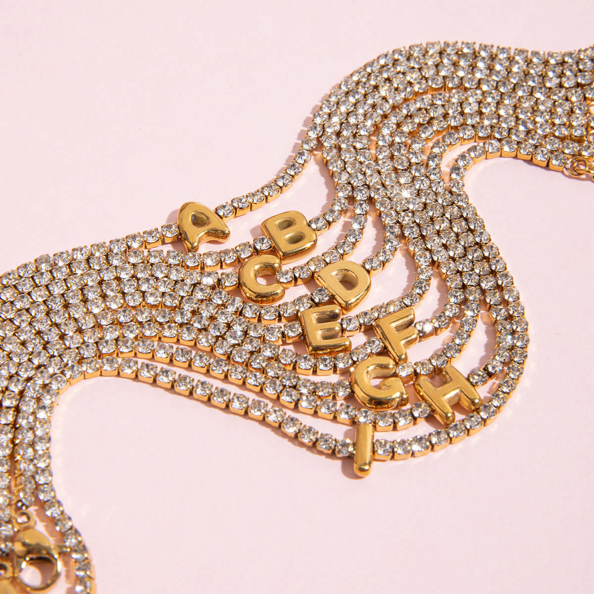 Alphabet Letter Waterproof Tennis Bracelet