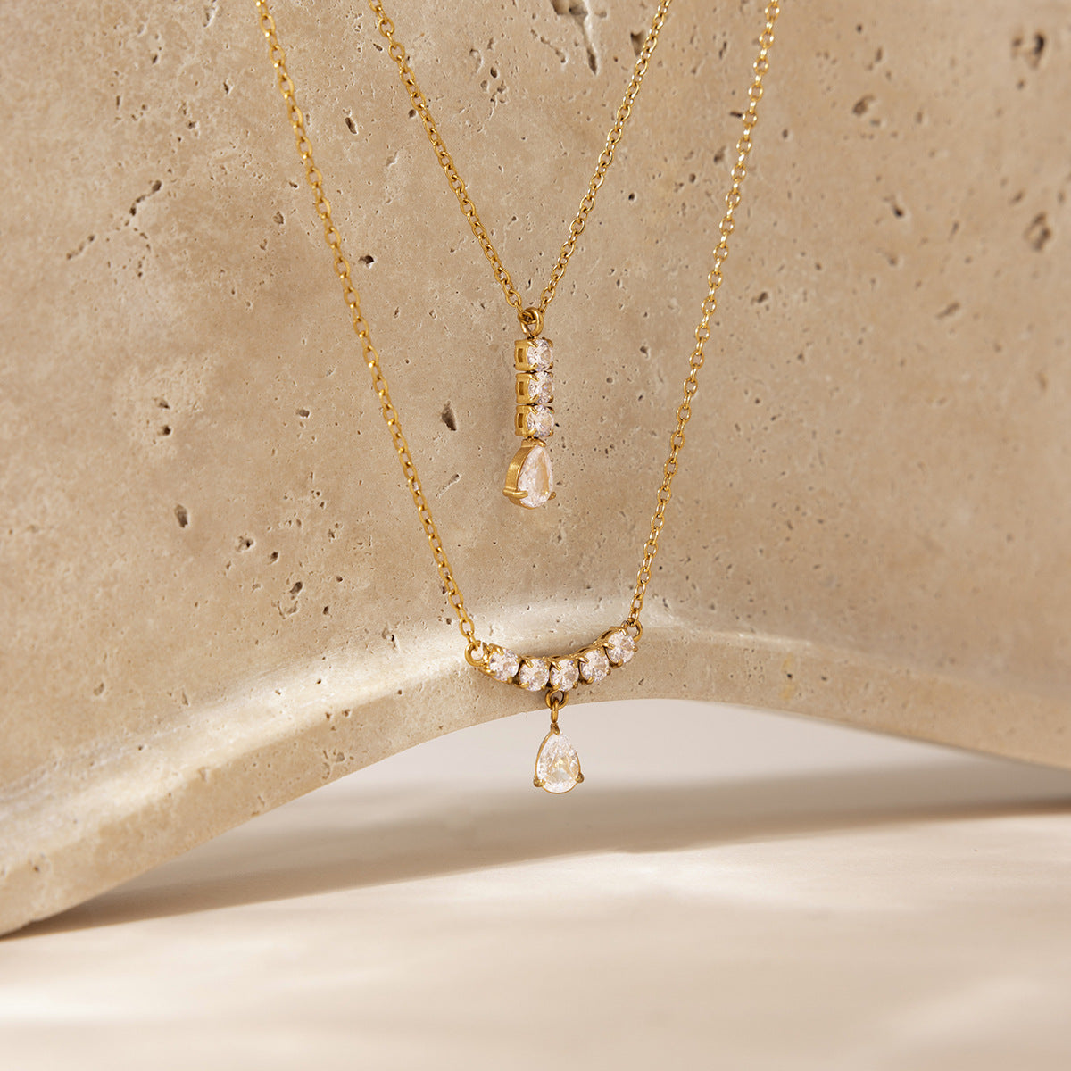 Simple WaterDrop CZ Necklace