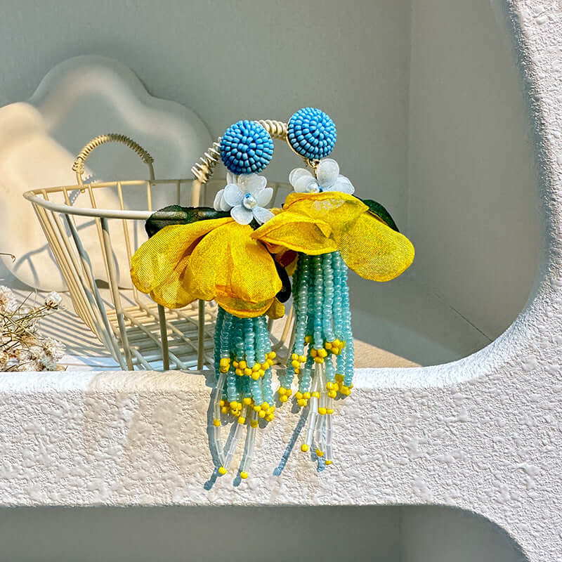 Bohemian Glass Bead Chandelier Earring