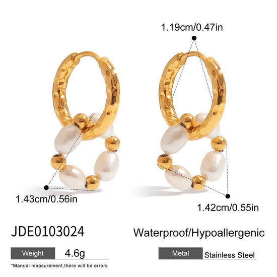 Baroque Pearl Donut Hoop Earring Ear Clip Set