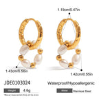 Baroque Pearl Donut Hoop Earring Ear Clip Set