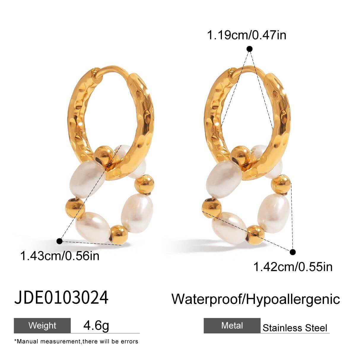 Baroque Pearl Donut Hoop Earring Ear Clip Set