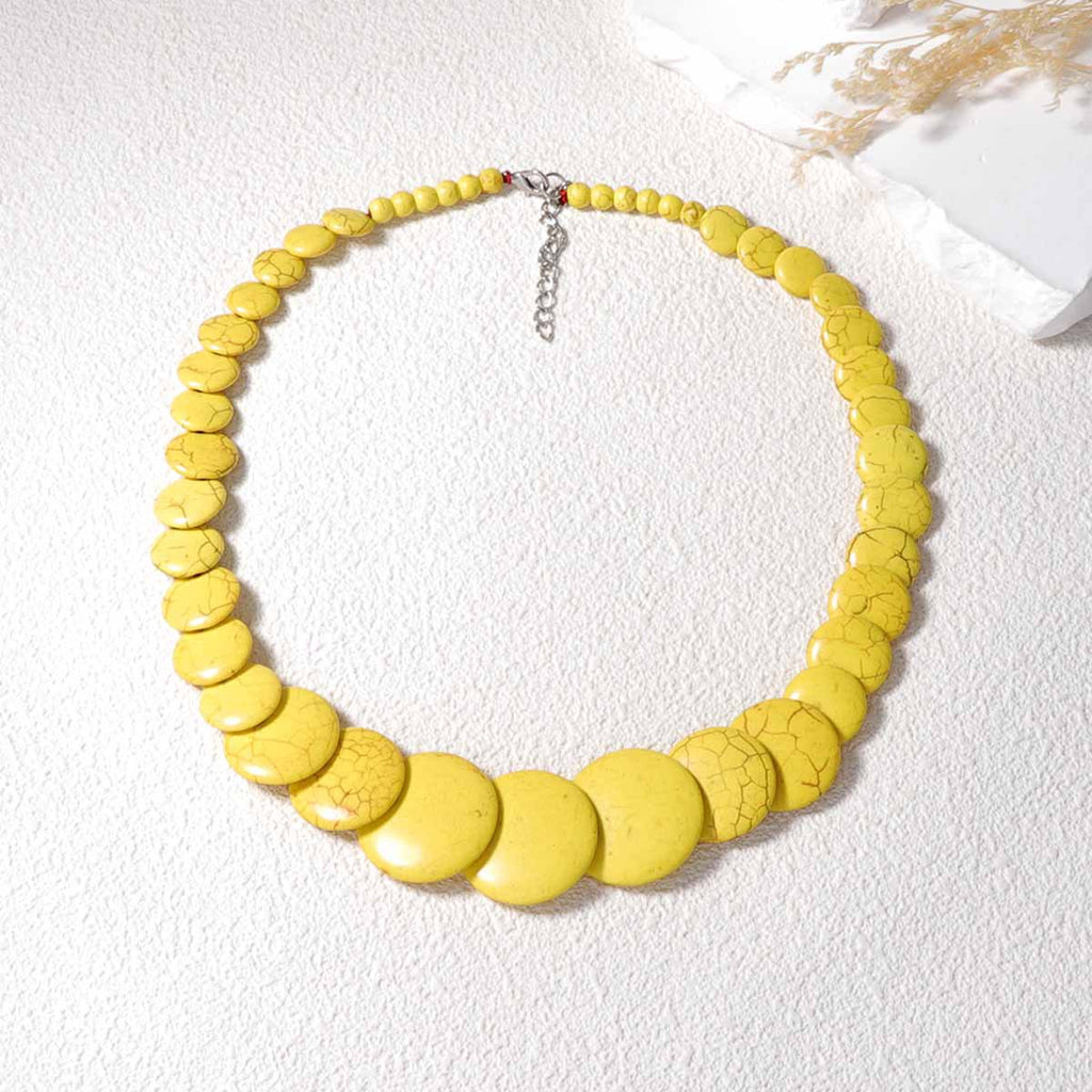 Rainbow Chess Statement Beads Necklace