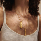 Rectangular Zodiac Pendant Necklace Gold