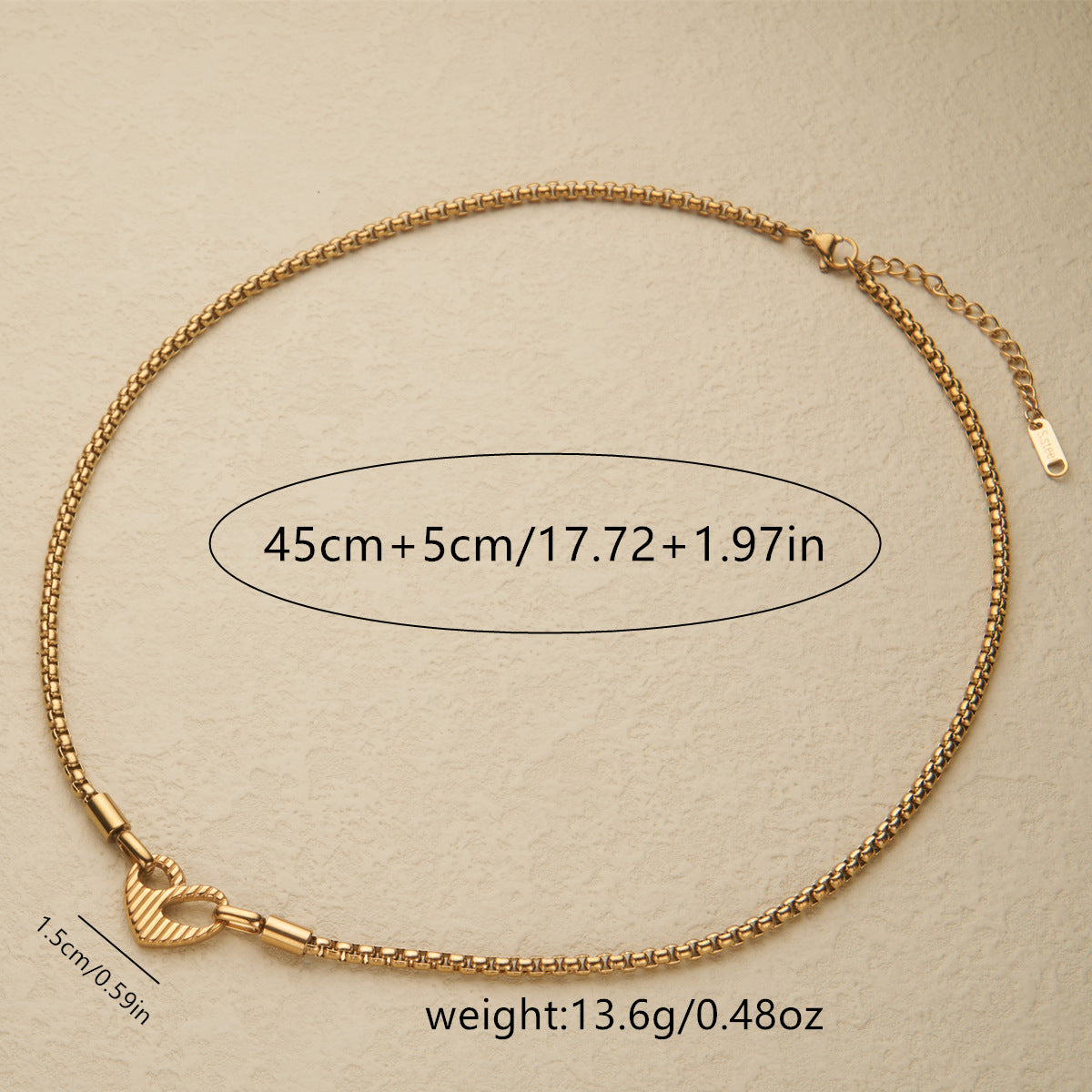 Stainless Steel Heart Necklace Valentine Necklace