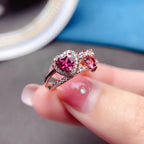 Pink Topaz Heart Ring, Sagittarius Jewelry