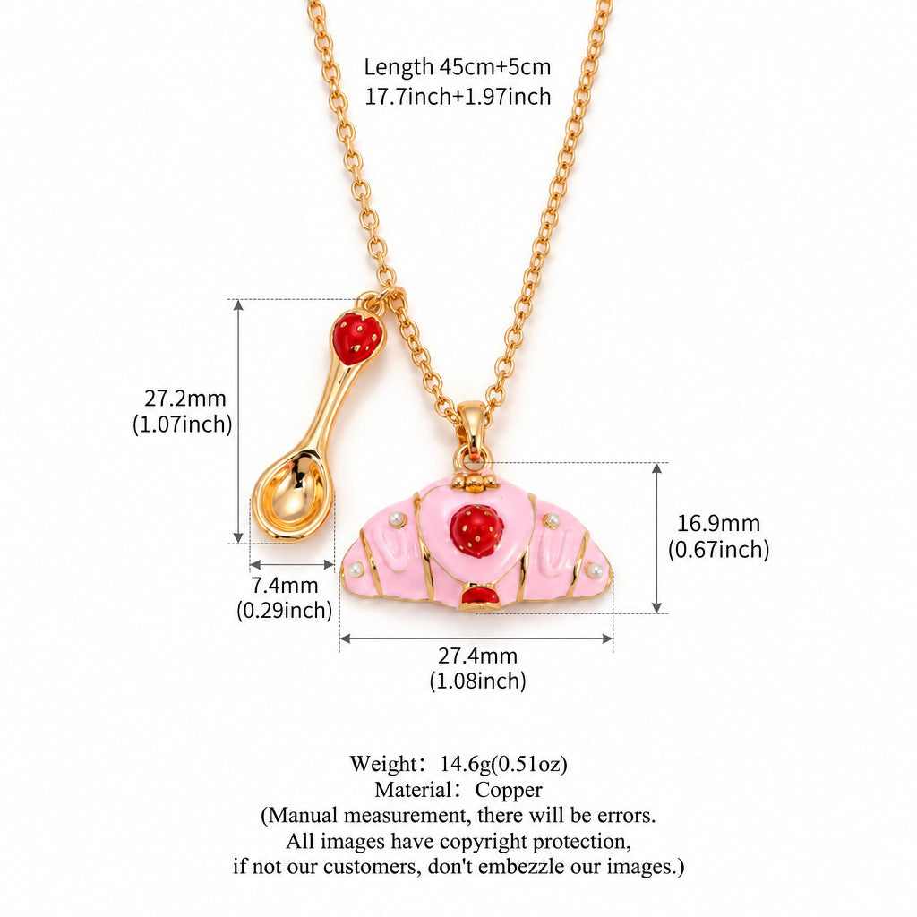 Sweet Critters Croissant Open Charm Necklace