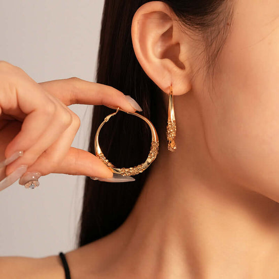 Sparkle Diamond Large Hoop Earrings