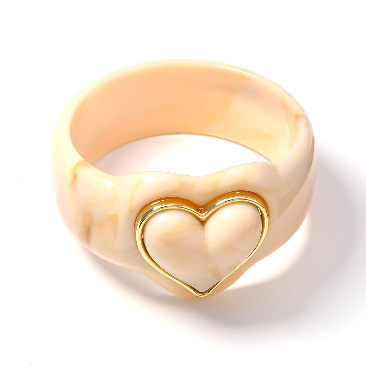 Sweetheart Chunky Resin Heart Bangle
