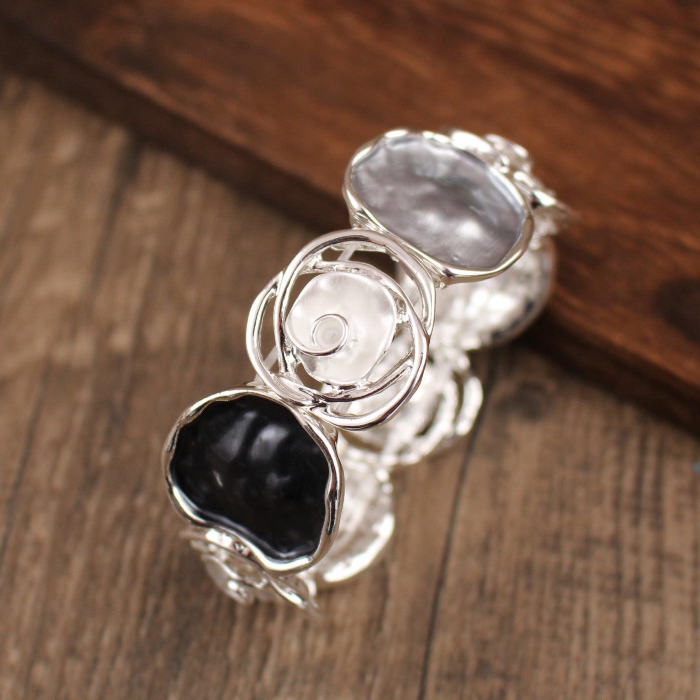 Handmade Hollow Rose Wide Strengthable Bracelet
