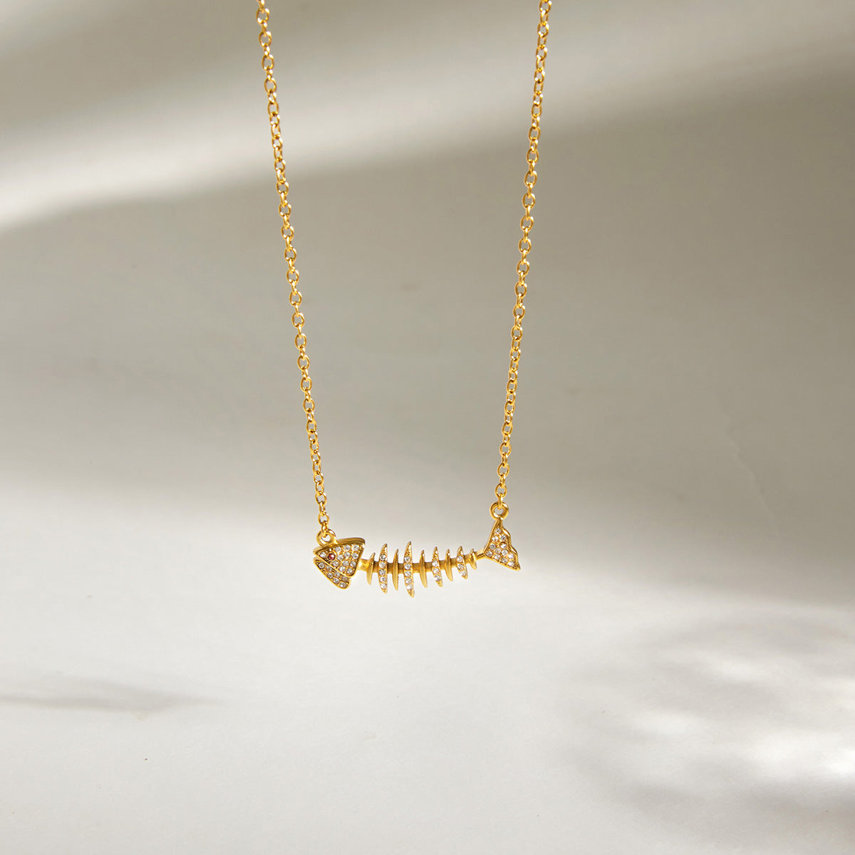 Y2K Gold Fishbone Necklace