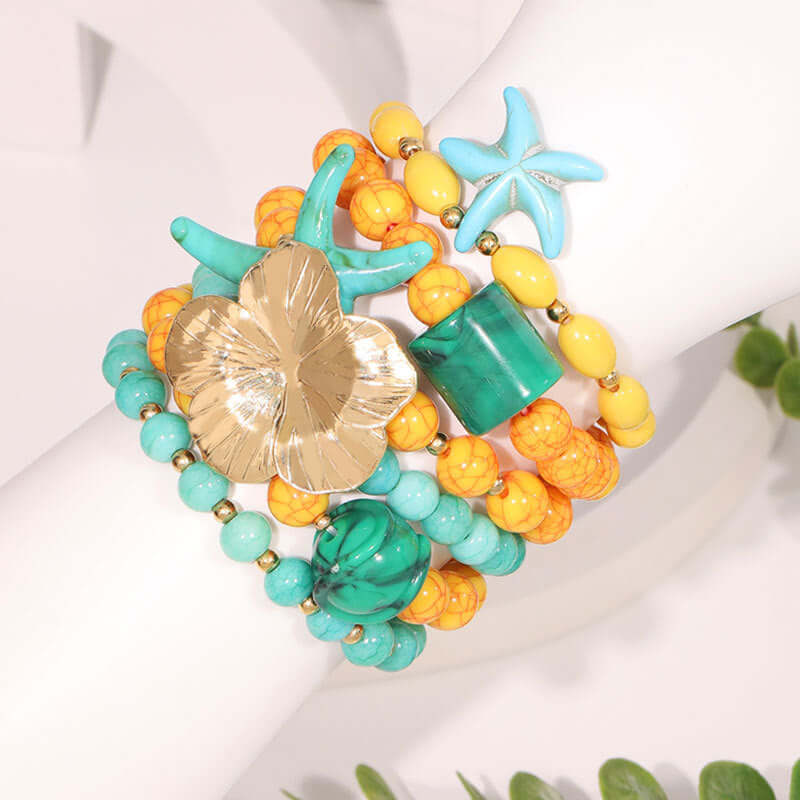 Chunky Flower Starfish Vacation Bracelet