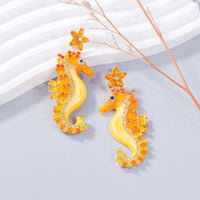 Sparkly Seahorse Summer Ocean Earrings