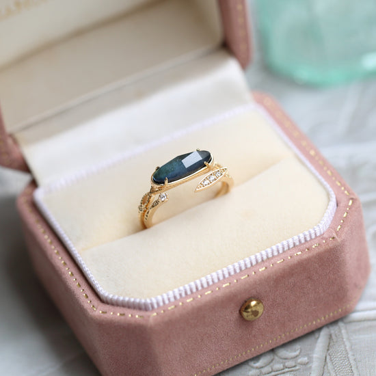 Mystery Labradorite Amethyst Ring