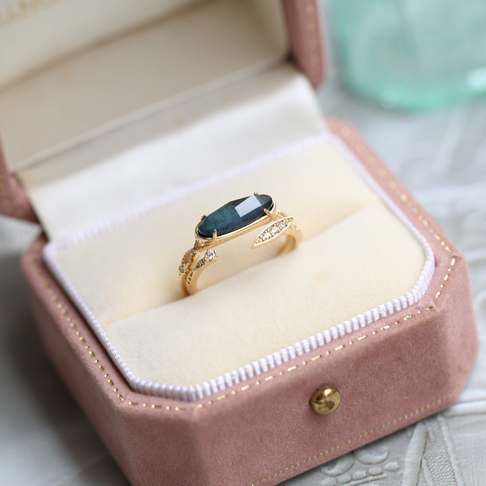 Mystery Labradorite Amethyst Ring