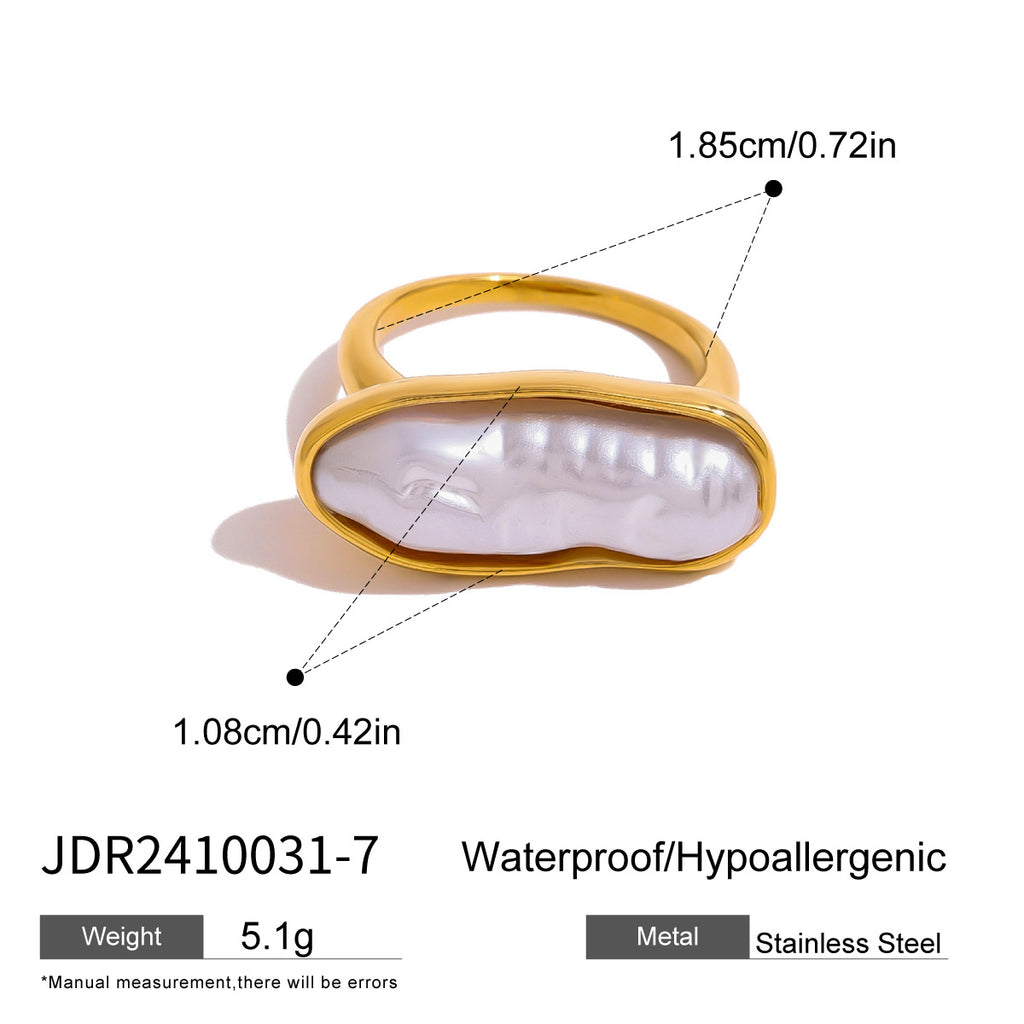 Baroque Chunky Pearl Thumb Index Ring