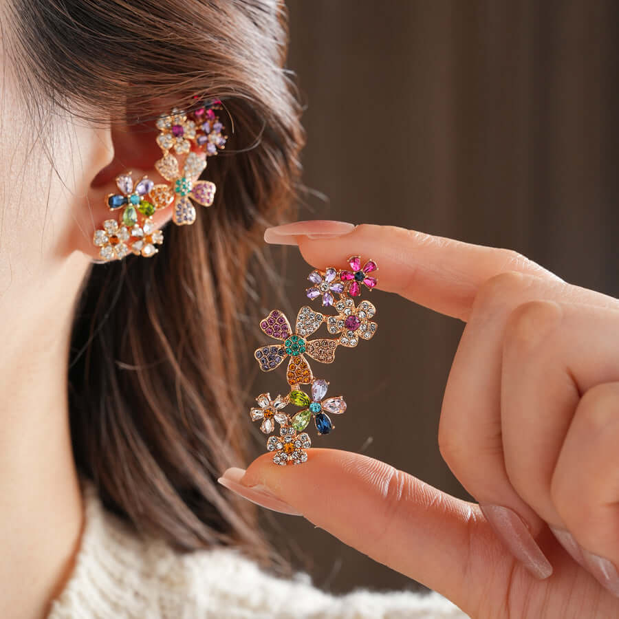 Summer Flower Bloom Ear Clip Earring