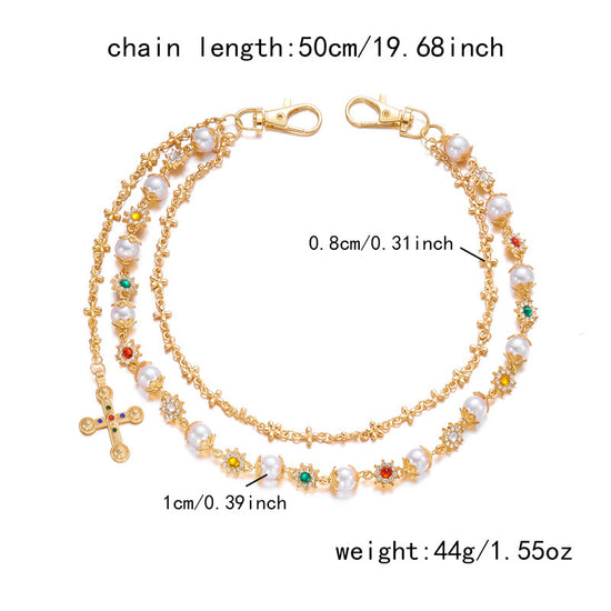 Pearl Bloom Layered Jeans Waist Chain