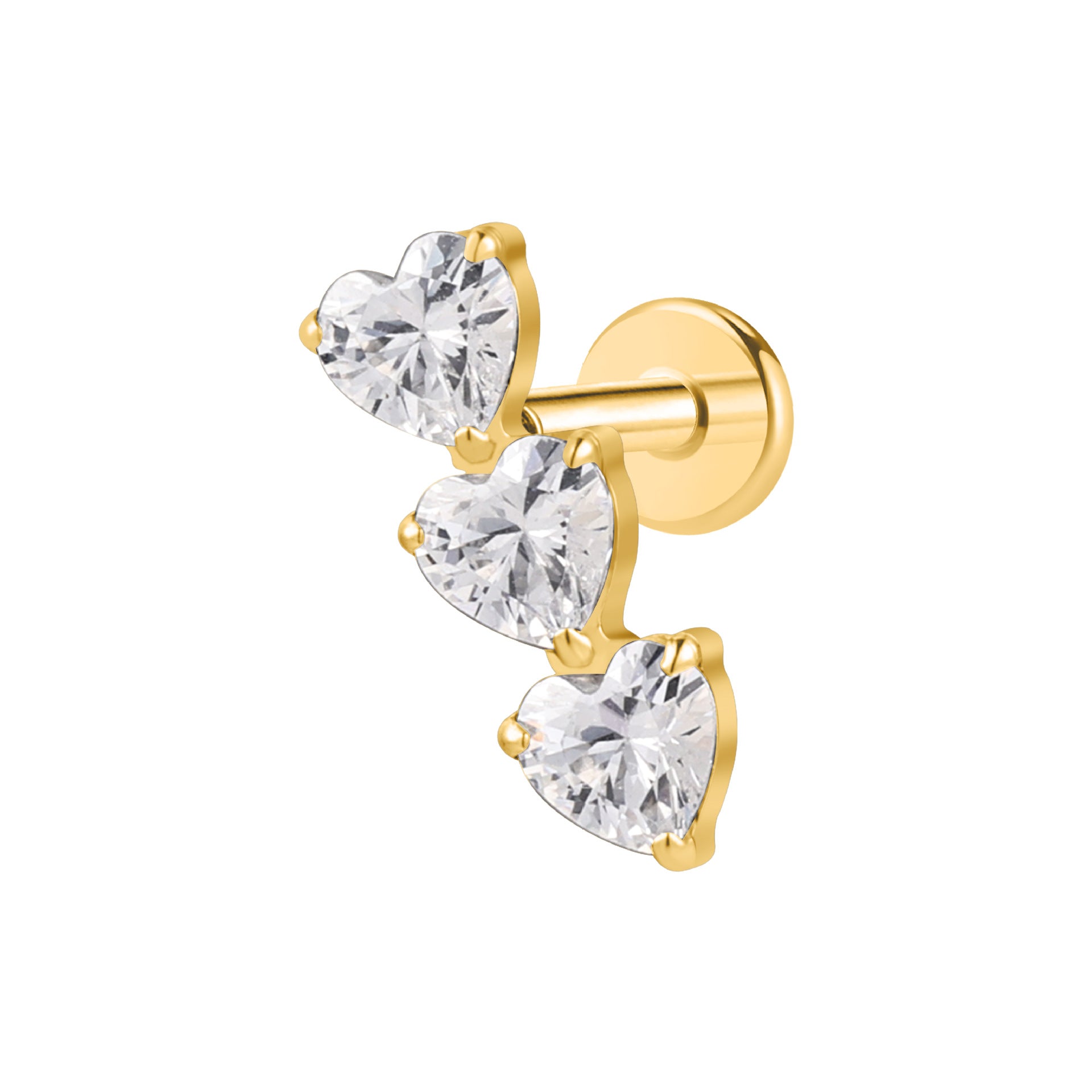 Swan Threaded Screw Flat Back Earrings