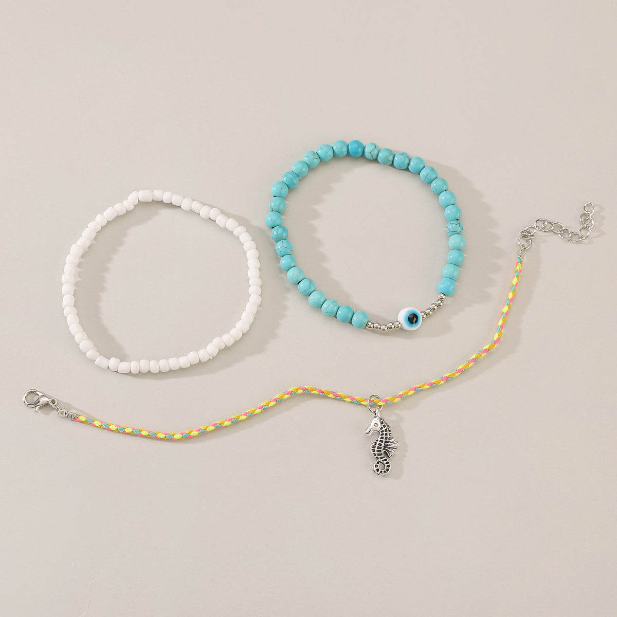 Coastal Charm Colorful Beaded Anklet