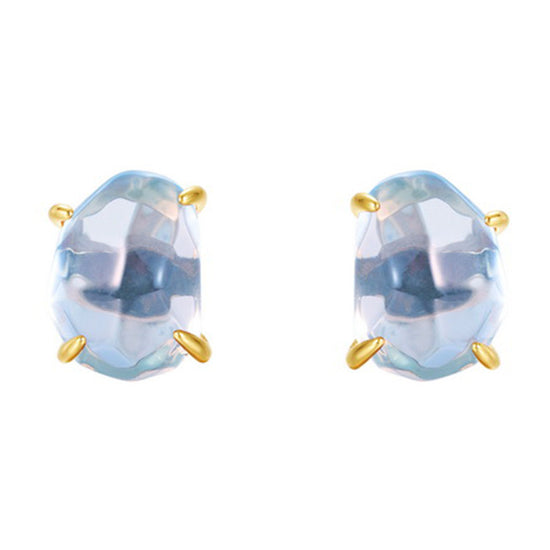 Raw Amethyst Citrine Four Claw Stud