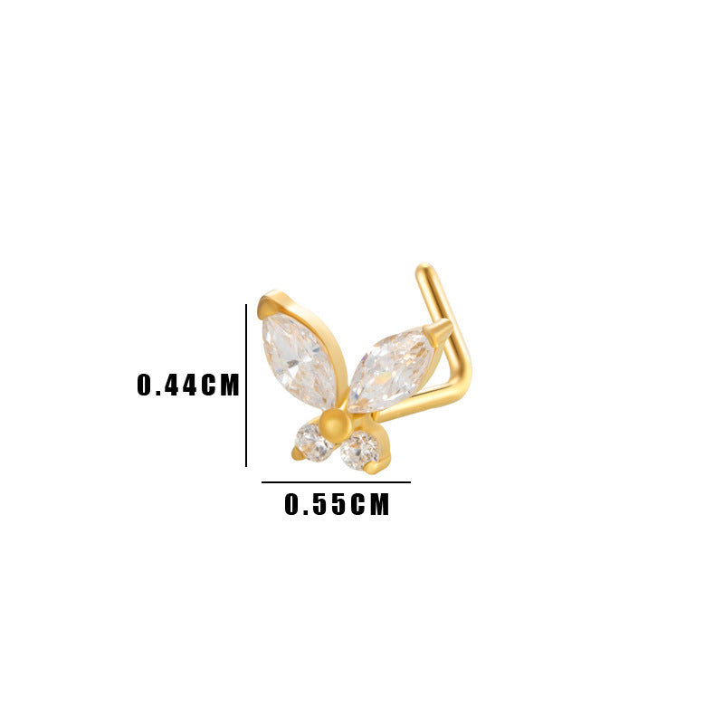 Little Bow Flower L Shape Nose Ring