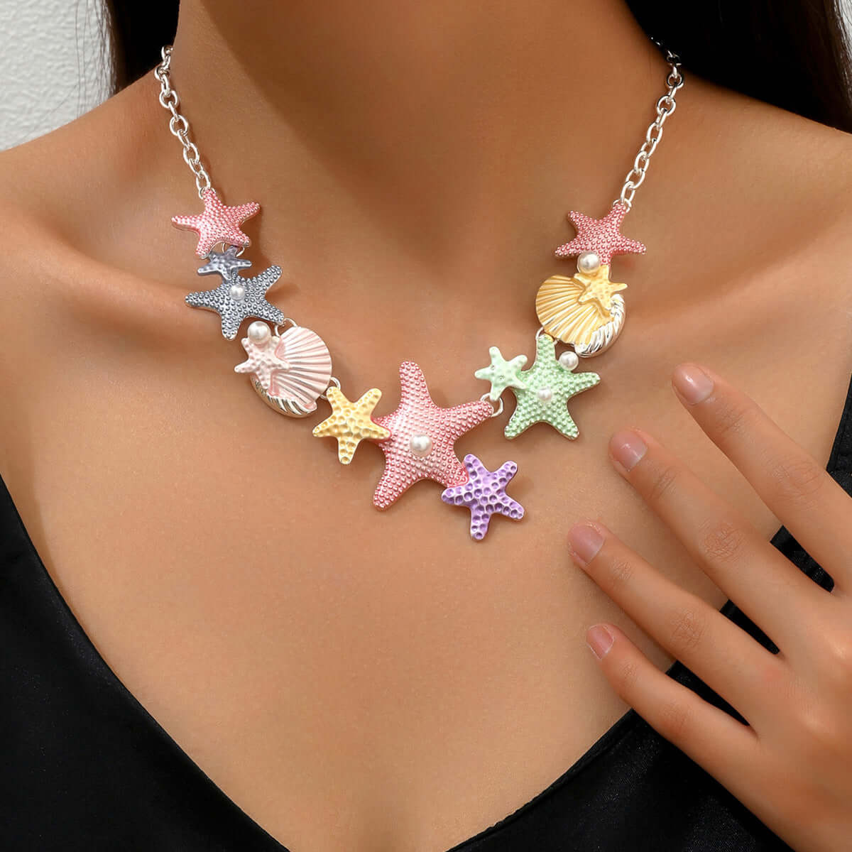 Pastel Starfish Pendant Necklace