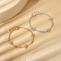 Floral Bead Bracelet Gold