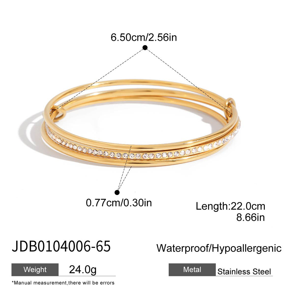 Stacking Crossover Wrap Bangle Bracelet
