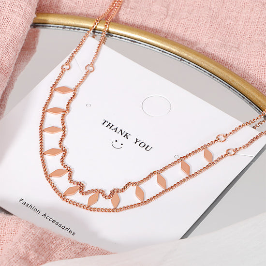 18K Gold Sequin Clavicle Layering Choker Necklace