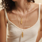 Rectangular Zodiac Sign Gold Necklace 