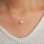 Moissanite Invisible Clear Necklace Minimal